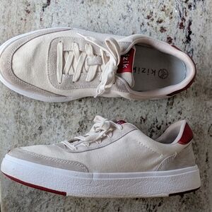 Kizik Women's or Men's Stylish Cream and Red Sneakers